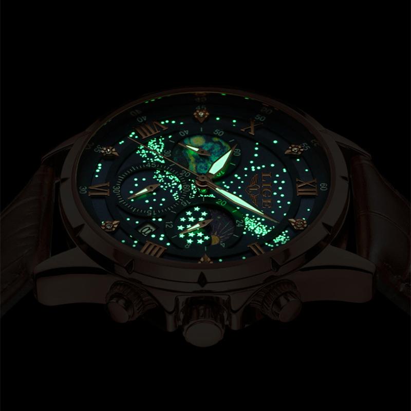 Quartz Watch For Men Top Brand Luxury Fashion Leather Watch Men Casual Sport Waterproof Chronograph Relogios Masculino+BOX
