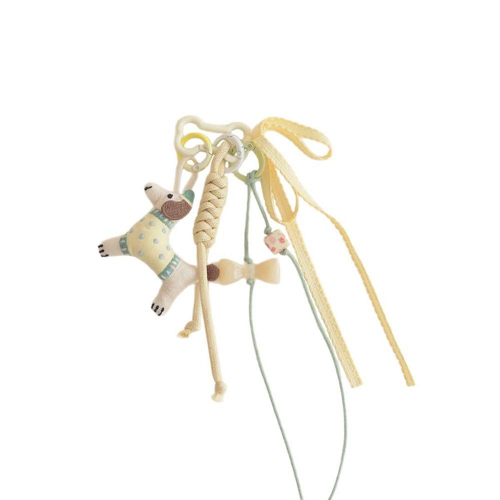 Handmaking Braided Rope Bag Pendant Polyester Fabric Animal Couple Keyring  Jewelry Accessories