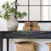 Natural Fiber Storage Box With Cover Permanent Interlaced Design For Home Organization And Display