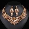 Vintage Necklace Set Women's 2-piece Set Leaves Flowers Exaggerated, Luxury Jewelry New Bridal Wedding Accessories
