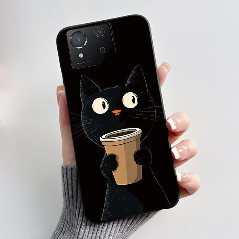 Casing For Asus ROG Phone 8 Phone8 ROG8 Pro Case Luxury Dragon Cute Cool Boys Girls Slim Black Matte Soft TPU Back Protect Cover