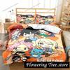 3D Anime Fairy Tail Bedding Set Bed Three-piece Set Duvet Cover Single Double Bed Queen Size Duvet Cover Set Adult Boys Bedroo