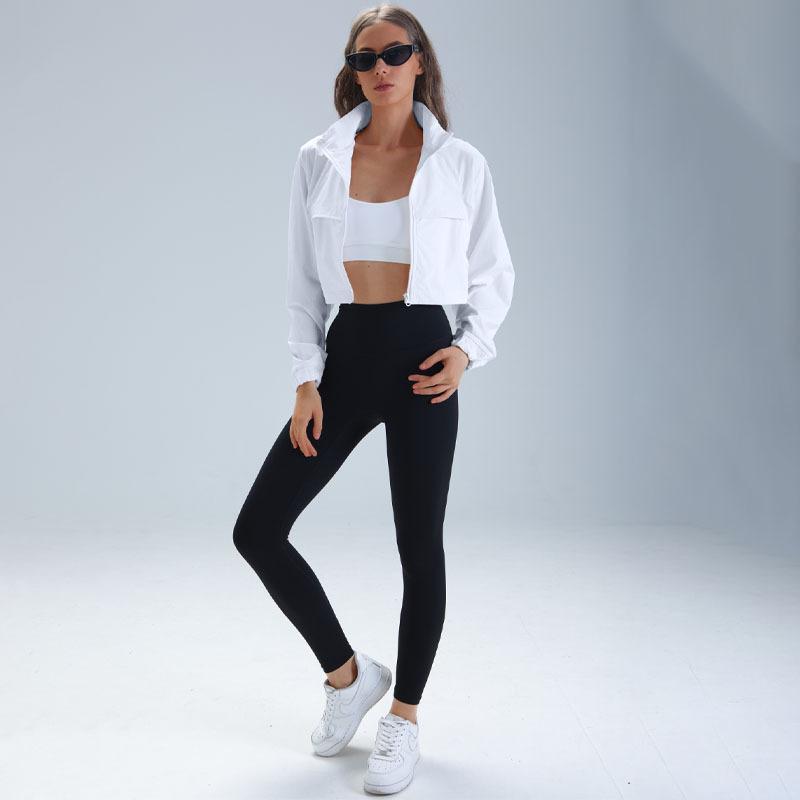 New short jacket ALOSCO yoga three-piece yoga fitness suit quick-drying fitness sportswear running suit