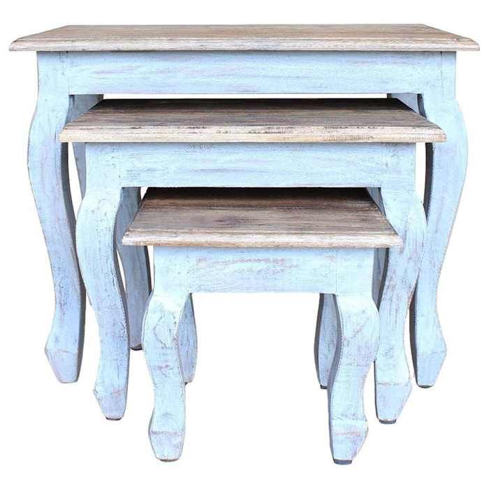 VidaXL Ensemble de tables gigognes 3 pcs Bois de récupération massif
