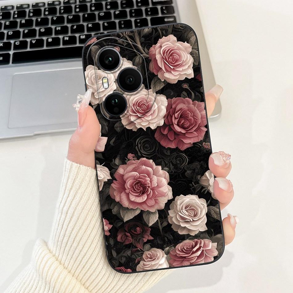 For Honor 400 Pro Honor400 Beautiful Bow Rose Painting Phone Case For Honor 400 400Pro 5G Soft Silicone Cases
