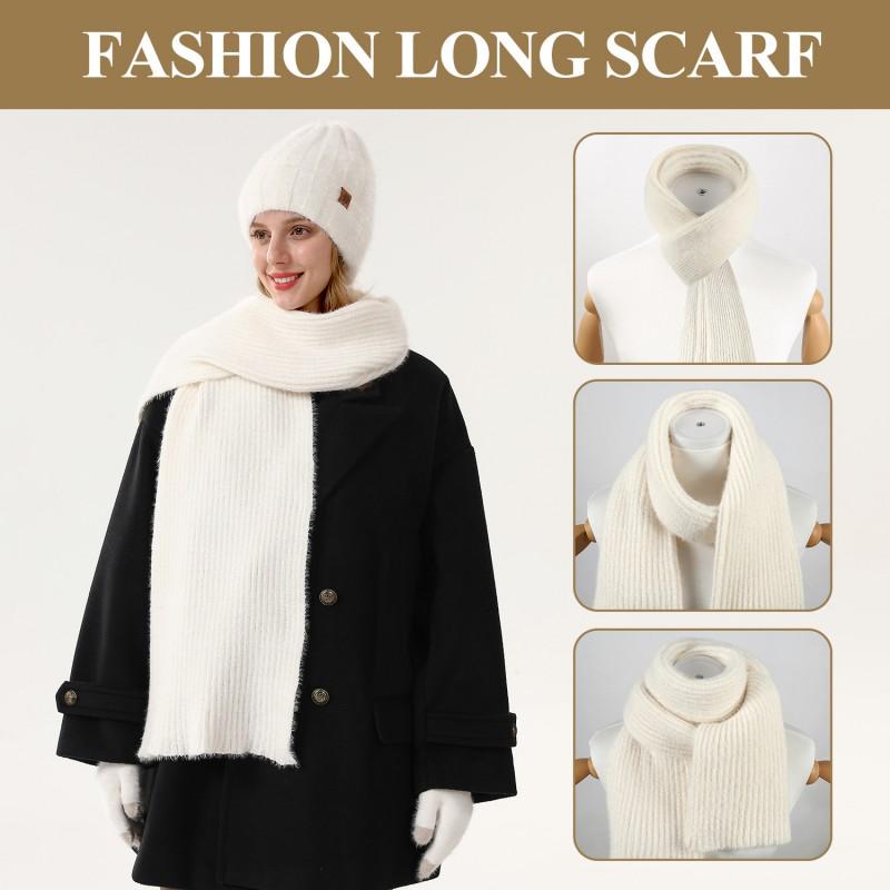Winter Knit Hat Scarf Gloves Set Women Men Warm Windproof Outdoor Beanie With Ear Protection