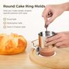 6 Pcs Cake Ring Molds Seamless Mousse Rings with Pusher & Lifter Stainless Steel Pastry Baking Molds eel Pastry Baking Molds