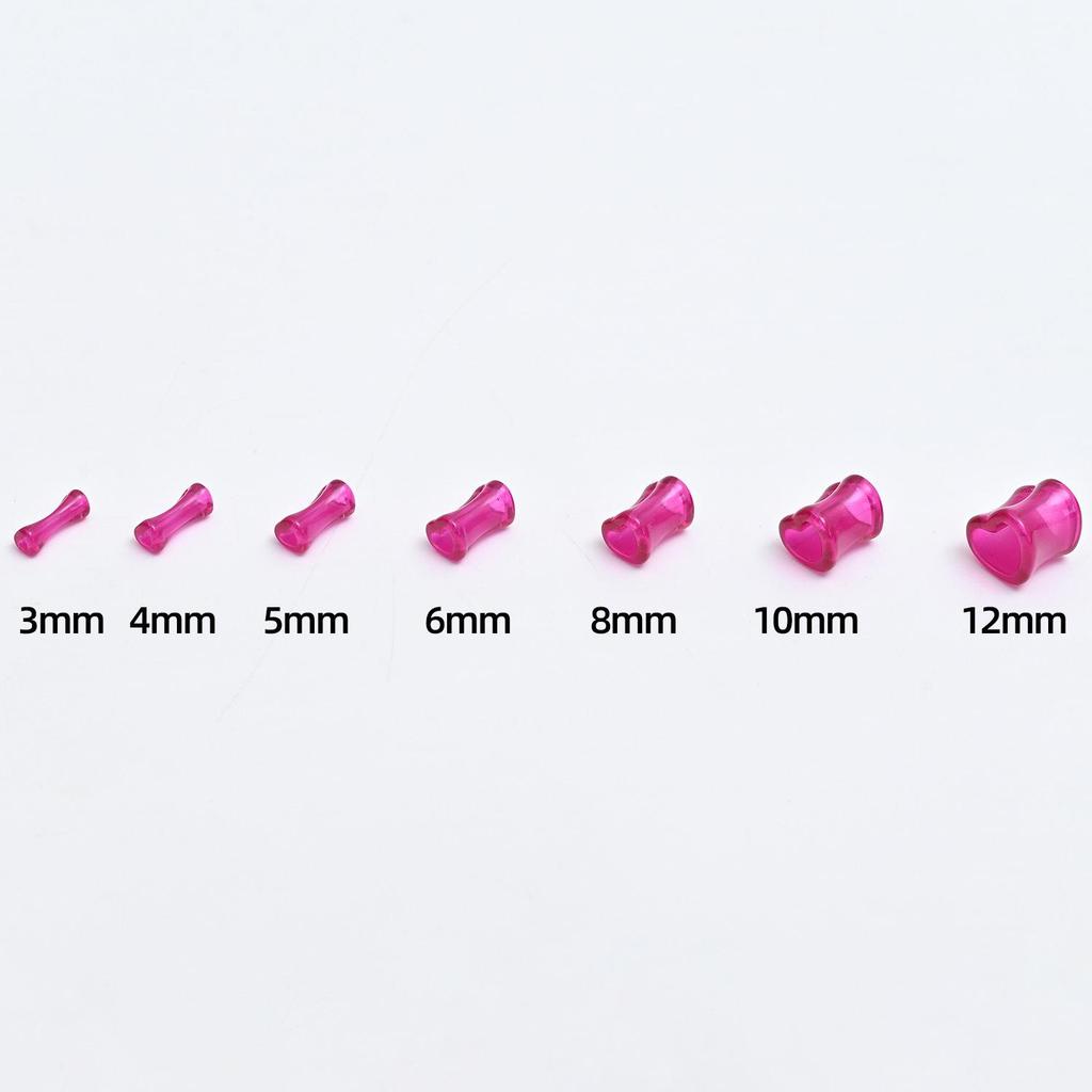 Acrylic Heart & Triangle Ear Plugs – Colorful Piercing Jewelry In Multiple Sizes