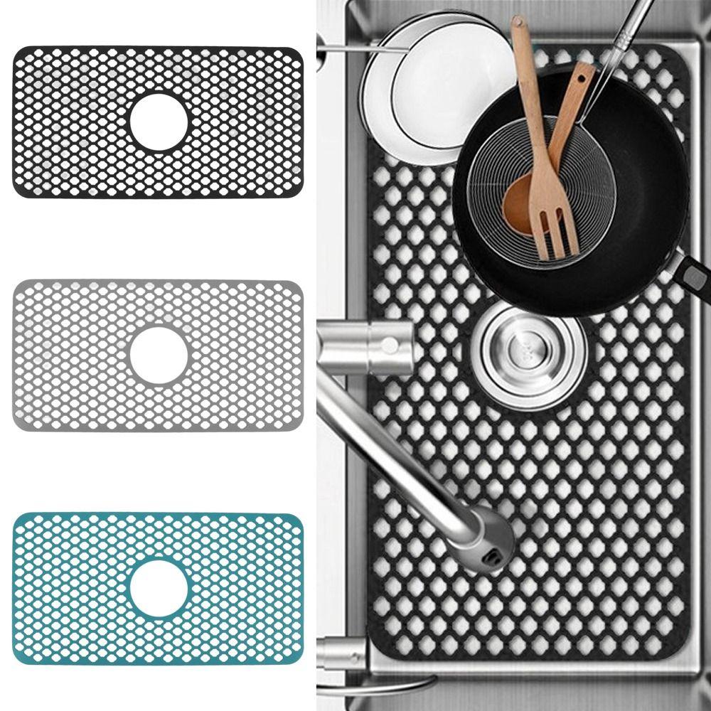 Silicone Sink Mat Non-Slip Dish Drying Mat Kitchen Tool Sink Protector  Porcelain/Glass Protection