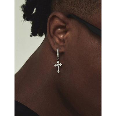 Micro-Inlaid Cross Ins Niche Style Zircon Hip Hop Earrings