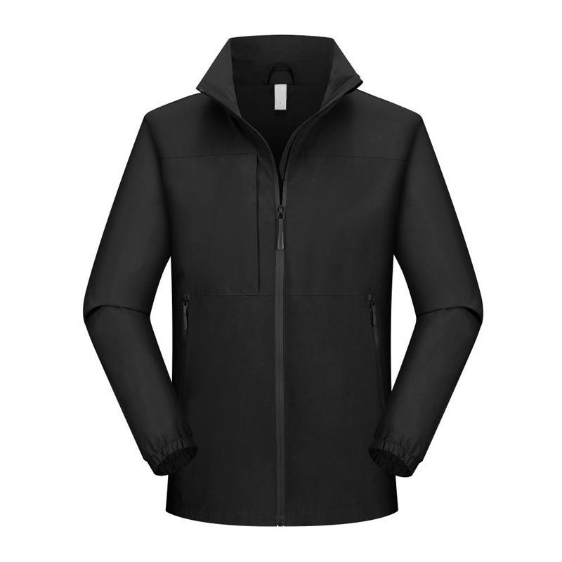 

Unisex Hooded Soft Shell Jacket: Stand Collar, Solid Color, Zip-Up, Long Sleeve Windbreaker M