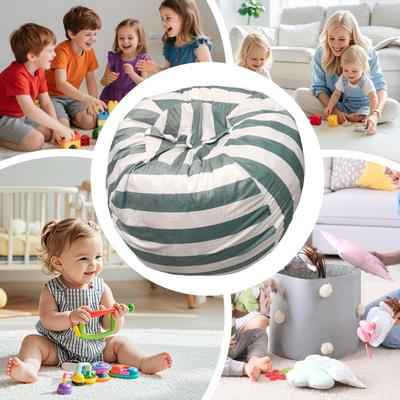 Stuffed Animal Storage Chair Zippered Toy Organizer Chair Toy Holder Seat Beans Bags For Kids Bedroom Reading Corner Playroom