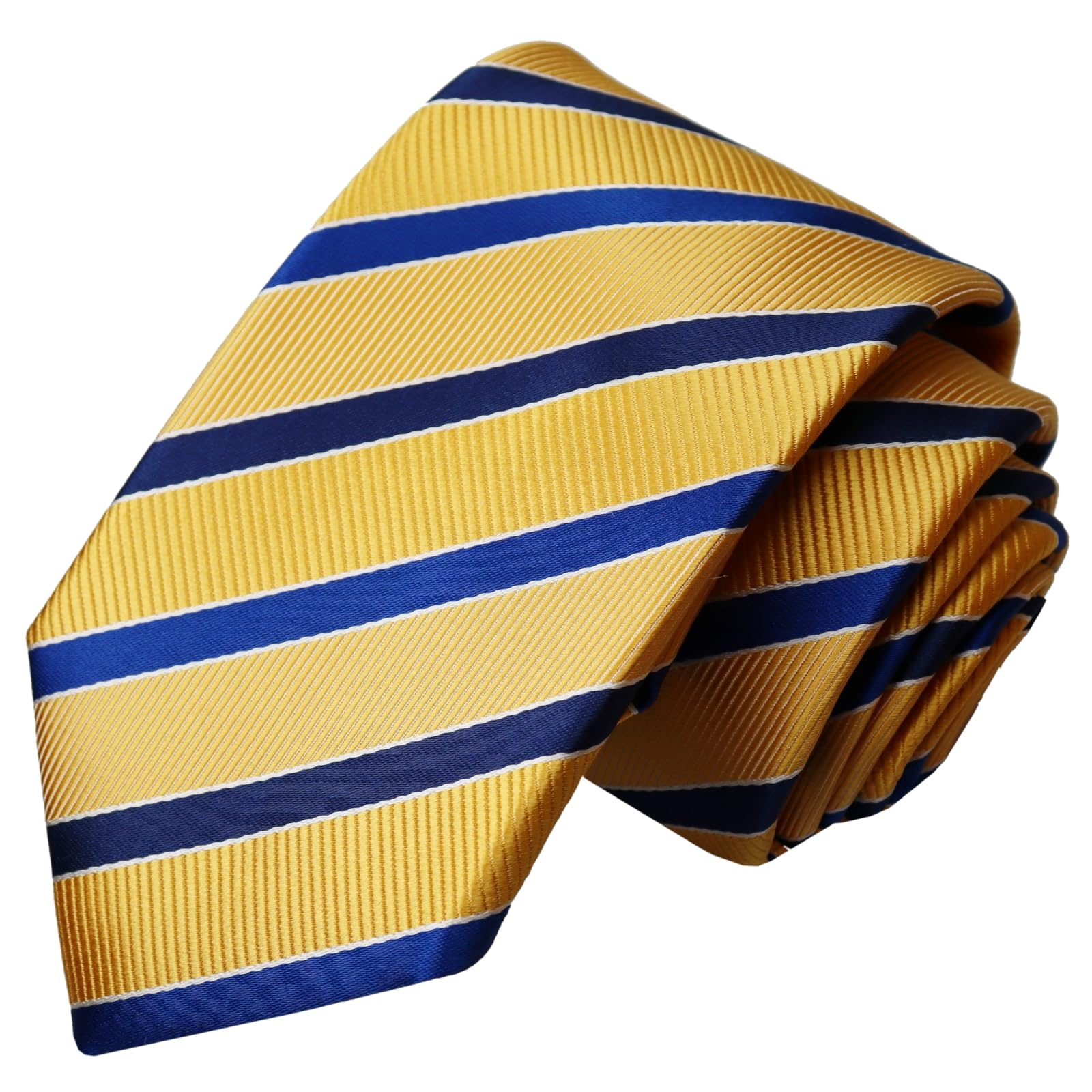 

Michiko London Bonded Fabric with Lining for Made in KOSHINO Striped Silk Wrinkle-Resistant Volume, Japan, 100% Tie, Unisex, MKJ-025 (Yellow)