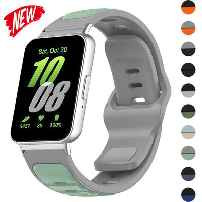Verstelbare Sportband Voor Samsung Galaxy Watch Fit 3 Tweekleurige Siliconen Band Voor Galaxy Fit3 Smartwatch Ademend Armbandje