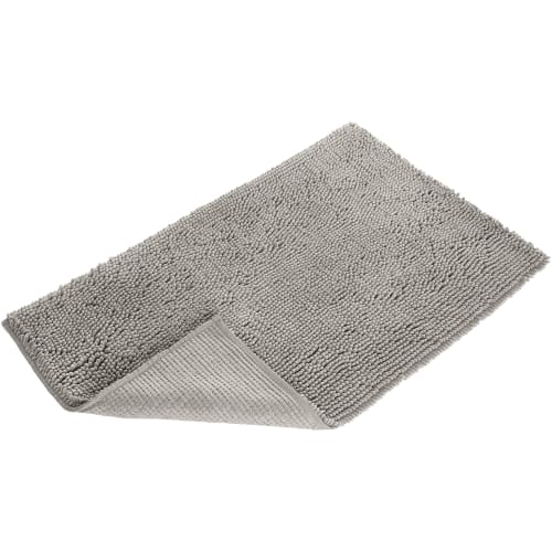 Basic Microfiber Non-Slip Bath Mat, Platinum, 53.3 X 86.3 Cm