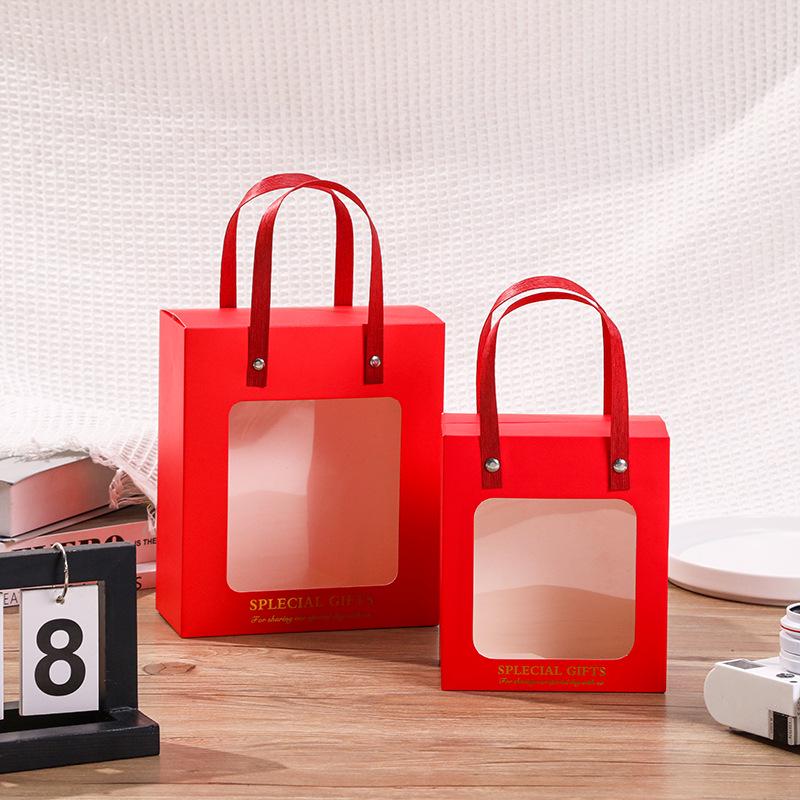 Elegant Teacher's Day Gift Bag: Transparent Small Handheld High-Grade Paper Box with Instagram Style