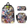 3Pcs Overwatch Accessories Backpack Set for Kids Pencil Boxes Bookbag Sets with Lunch Box For School Students Daypack