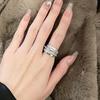 foxanry Funkelnder Zirkon Ring für Frauen Mädchen Vintage Persönlichkeit Linien gekreuzt Jahrestag Party Schmuck Accessoire Geschenke