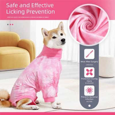 Dog Pajamas Elastic Dog Recovery Suit Tie Dye Comfortable Pet Spay Suit Warm Dog Anxiety Vest Wound Protection