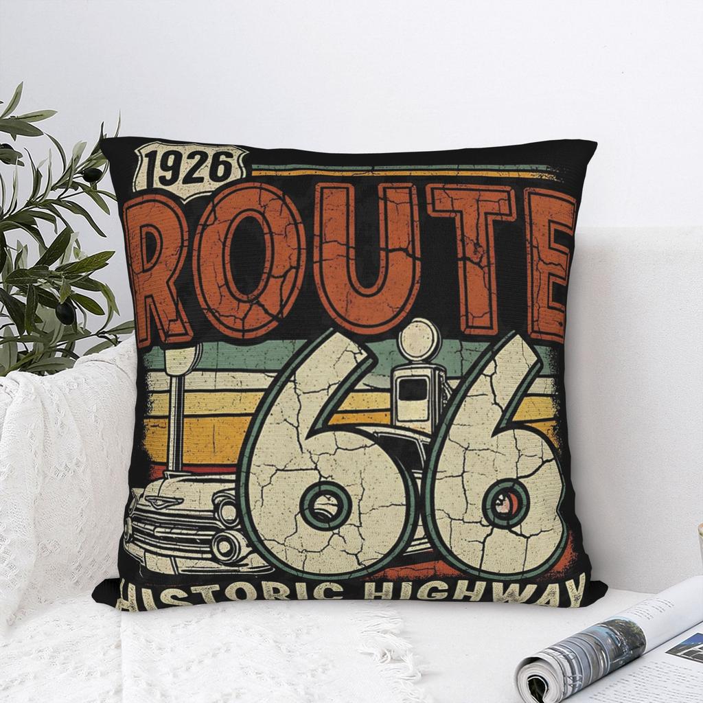 Route 66 Historic Highway 1926 Federa Poliestere Morbido Copricuscino Decorazione Federa Cuscino Sedia con Cerniera 18"