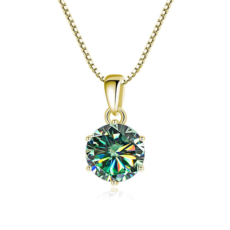 Butterflykiss 1 CT Real Moissanite Pendant Necklace For Women Top Quality 925 Silver Wedding Party Bridal Fine Jewelry
