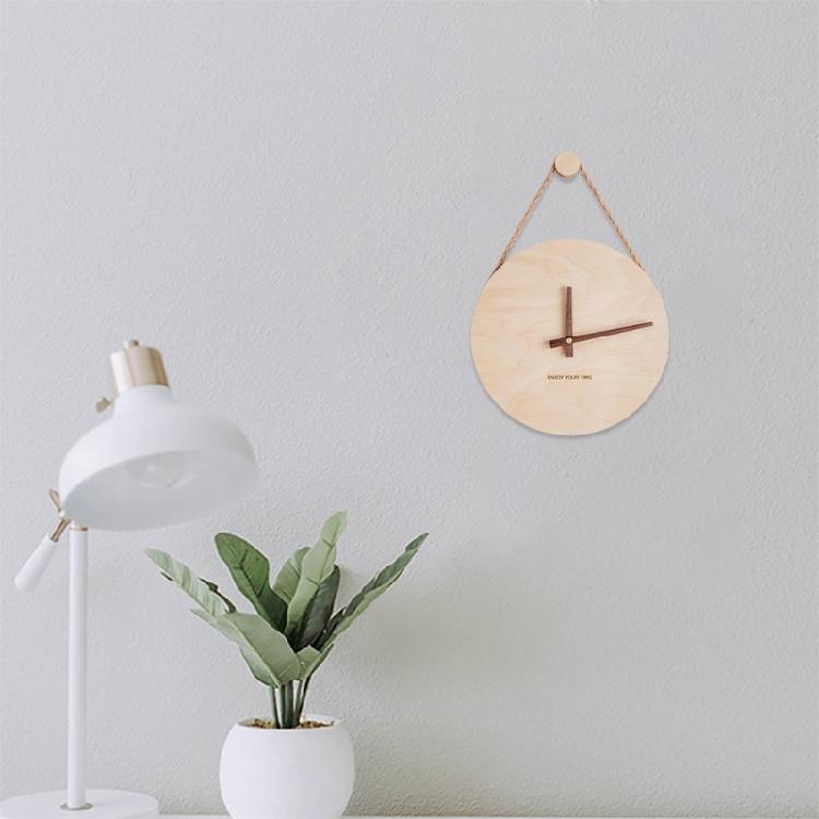 Simple Design Wooden Nordic Sling Wall Clock for Creative Home Living Room Decor