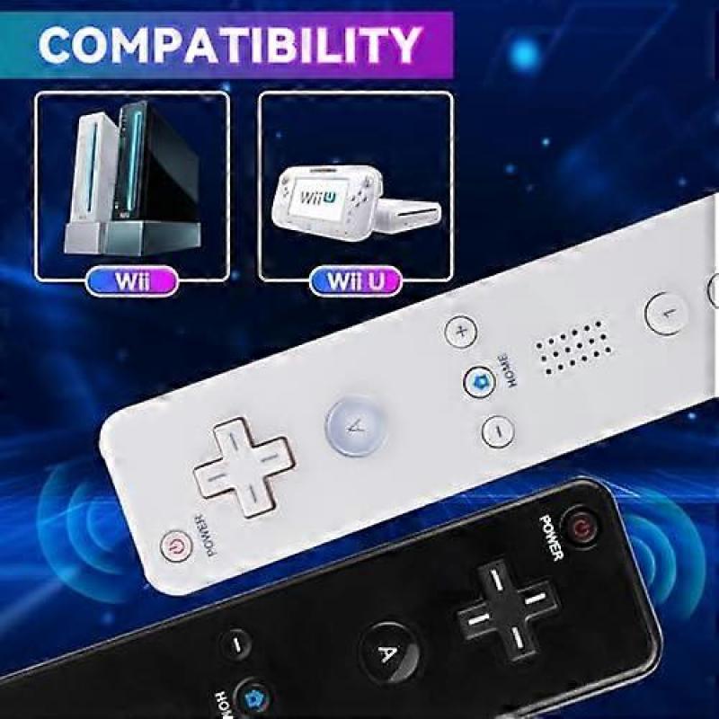 Wii Controller 2 Pack,Wii Remote Controller with Silicone Case and Wrist Strap,Wii Remote Controller for Wii/Wii U