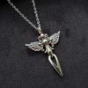 Vintage Cross Pendant Necklace - Antique Silver Plated Angel Wing Pendant - Hot Selling Accessories