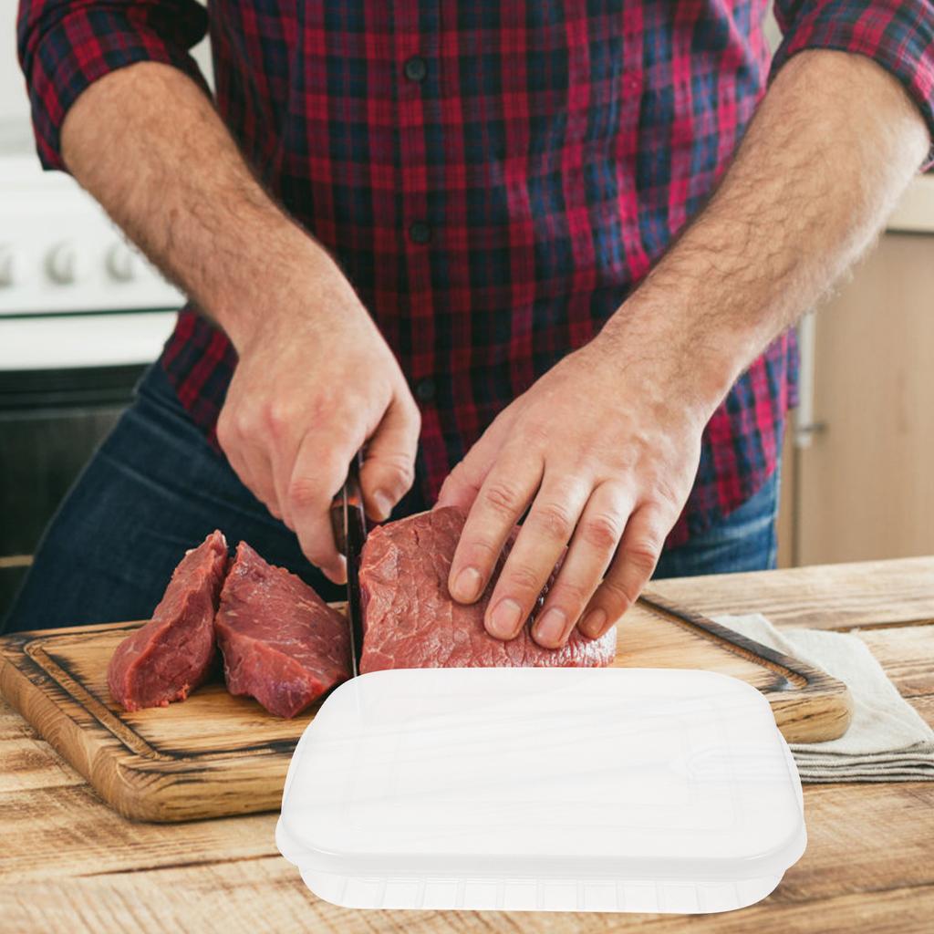 2 Pcs Produzem Caixas Seladas de Bacon Empilháveis Recipientes de Alimentos para Refrigerador com Tampas para Queijo Transparente