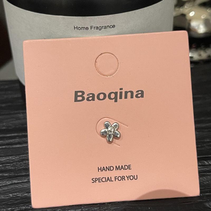 Pink Card Baoqina Flat Threaded Cartilage Stud: Trendy Cross-border Hot-Selling Piercing Jewelry