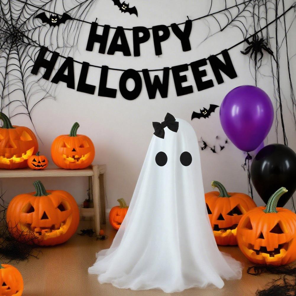 Diy Halloween Ghost Assembly Spooky Halloween Ghost Decorations Outdoor Glowing Ghost with Witch Hat Indoor Garden Tree Outside