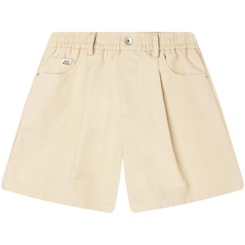 Mucmukn Girls Relaxed Fit Pleated Cotton Shorts 160 хаки
