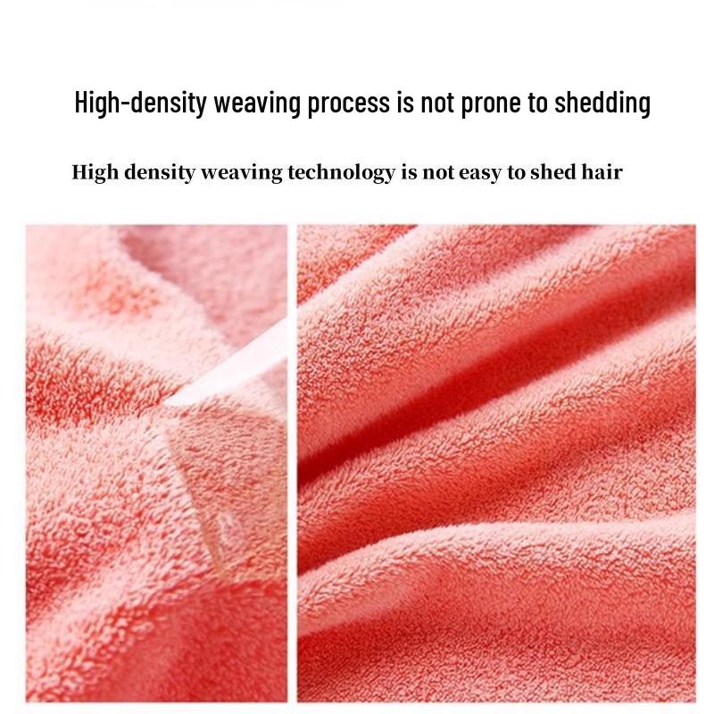 Toalha de Banho Macia de Coral Fleece Espessado - Absorvente, Cor Sólida, Perfeita para Adultos.