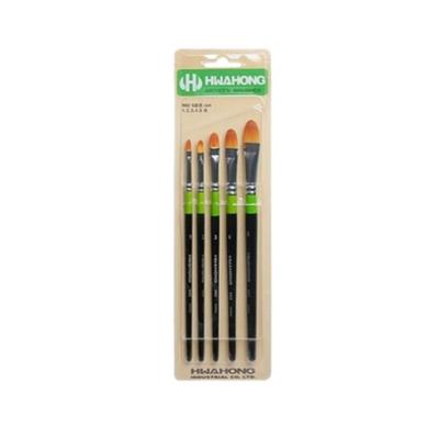 HWAHONG Artist Design Paint Brush Filbert Flat Brush 982 1Set (5ea Brushes)