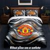 Manchester United Design Bed Bedding Set 1 Duvet Cover + 2 Pillowcases Soft Breathable Household Bed Linens