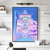 80s Vaporwave Style Wall Art Poster City Night Street Cat Canvas Painting Print Home Decoration Kawaii Room Decor Canvas Picture
