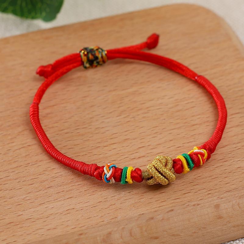 Handmade Zodiac Year of the Horse Red String Bracelet - Ethnic Style Woven Thread for Men & Women