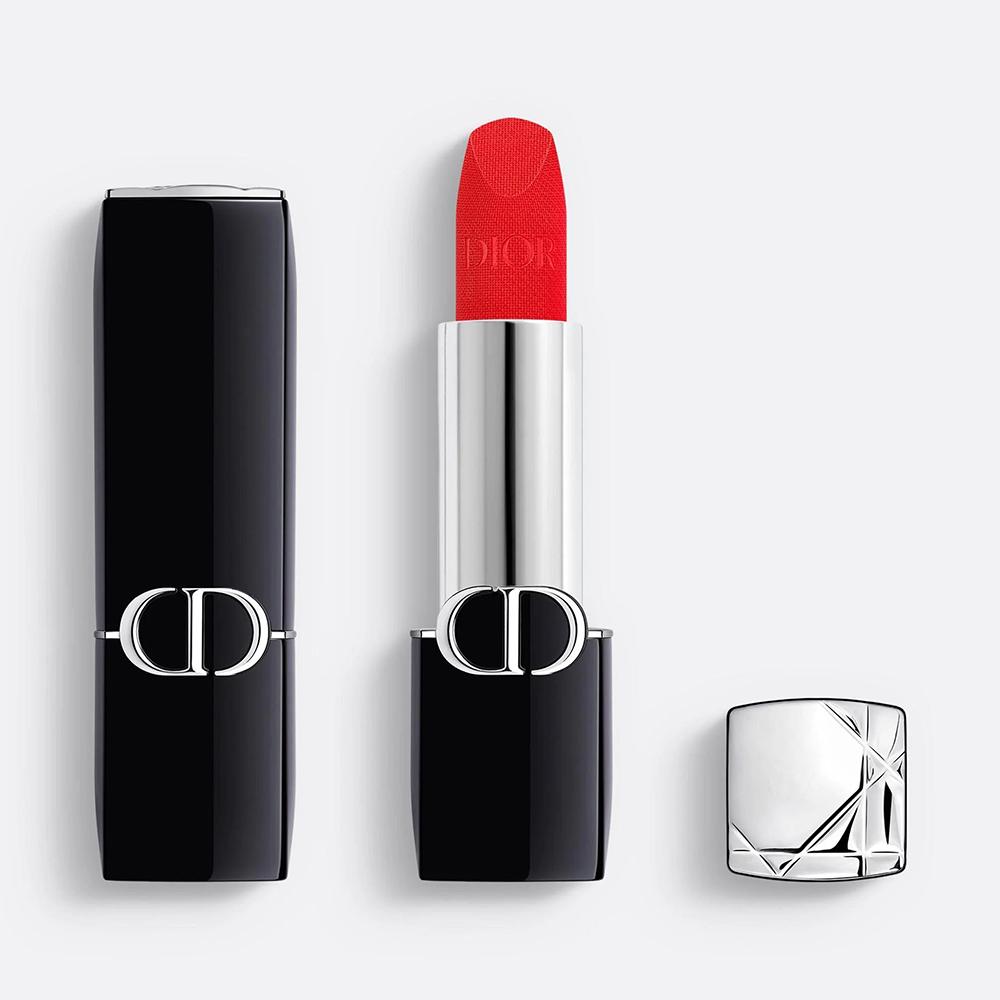 Dior Rouge Dior 888 Velvet Matte Lipstick, Bright Coral Red Long-Wearing Lipstick красный