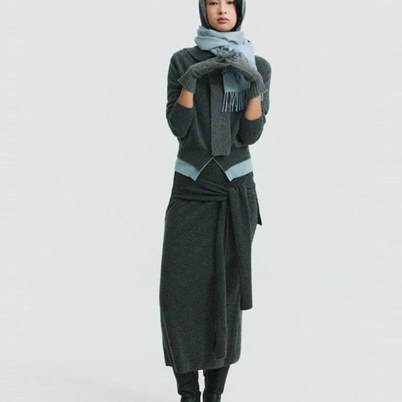 LE CASHMERE Cashmere Basic Gloves (Grey) D7HAW25001GYX