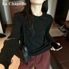 La Chapelle Women's Long-Sleeve Crew Neck Casual Basic Tee