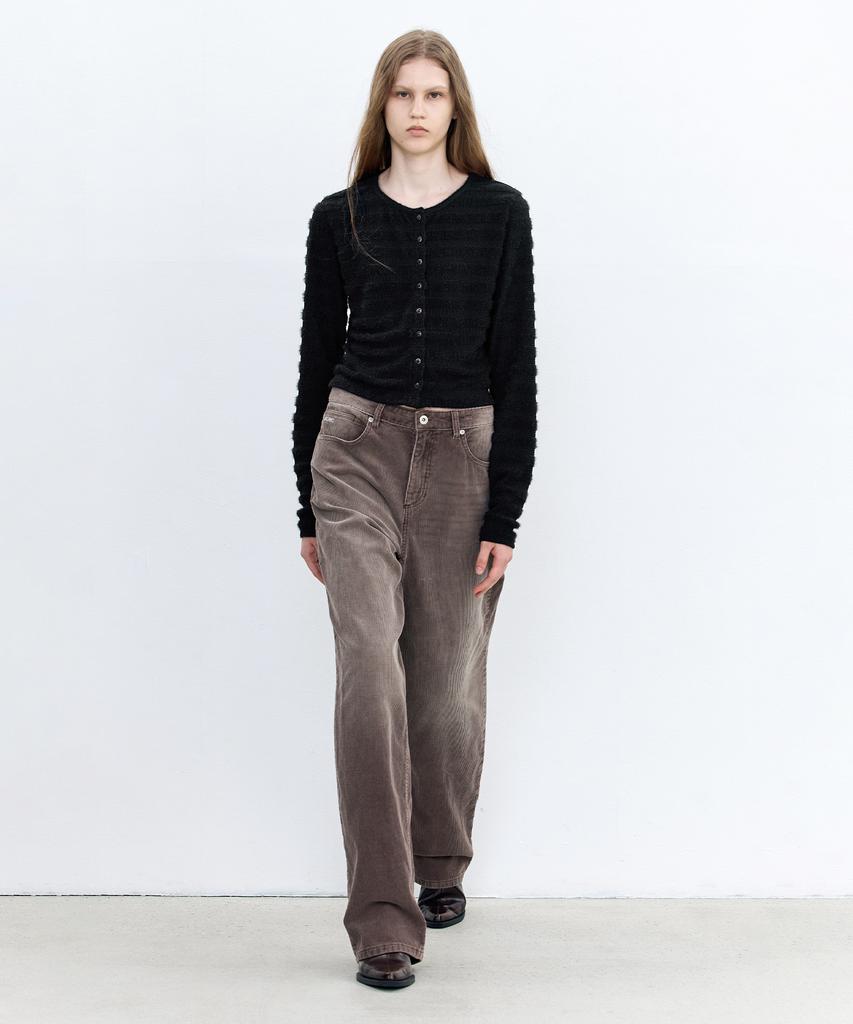 INSILENCE WOMEN Washed Corduroy Pants Brown