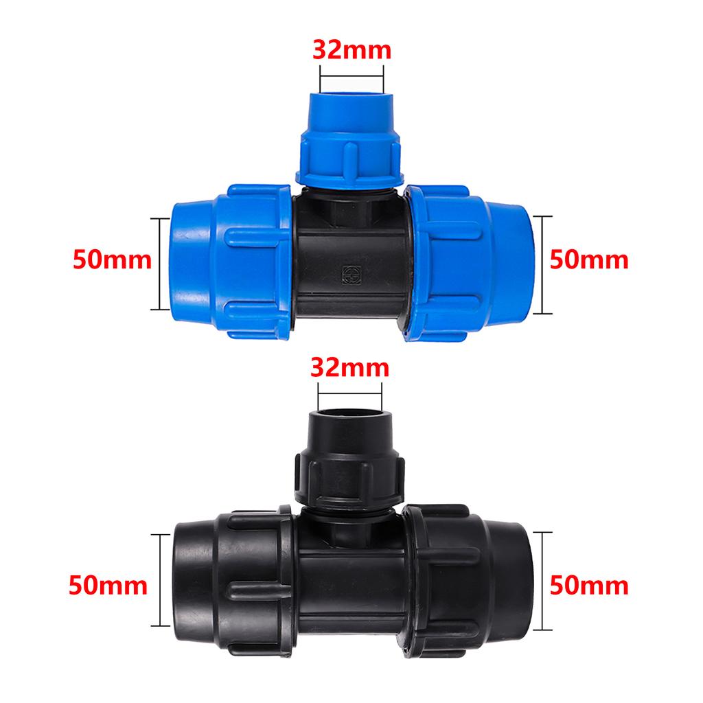 20/25/32/40/50mm PE Pipe Tee Reducer Hose Connector Fit Garden Irrigation Hose Fittings Plastic Diverter