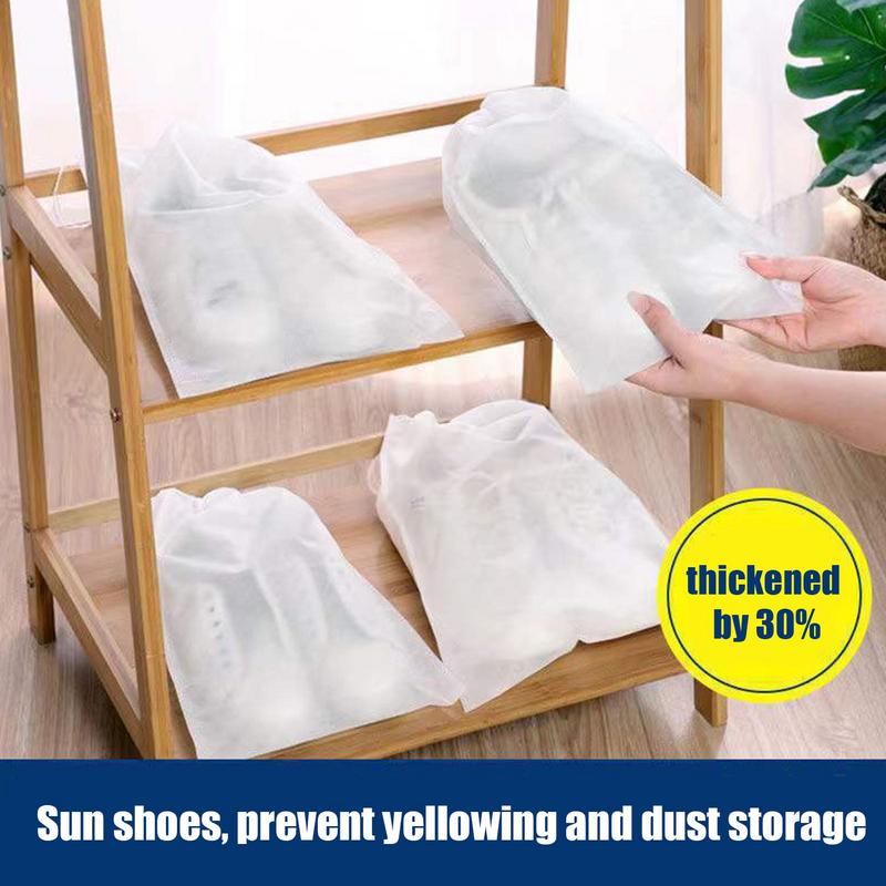 50Pcs Shoes Storage Organizer Bags Non-Woven Shoe Dust Bags Portable Travel Shoe Bag Shoes Storage Packing Pouch Organizers