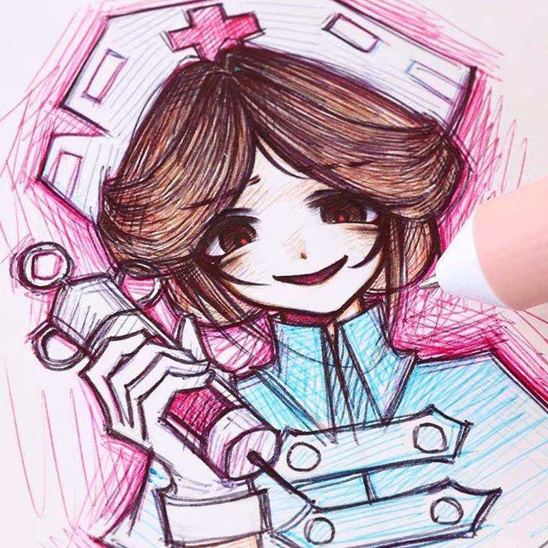 1Set 60 Color Cartoon Ballpoint Pens Soft Grip Press Multicolor Writing Pen For Drawing Writing Office School Supplie Stationery