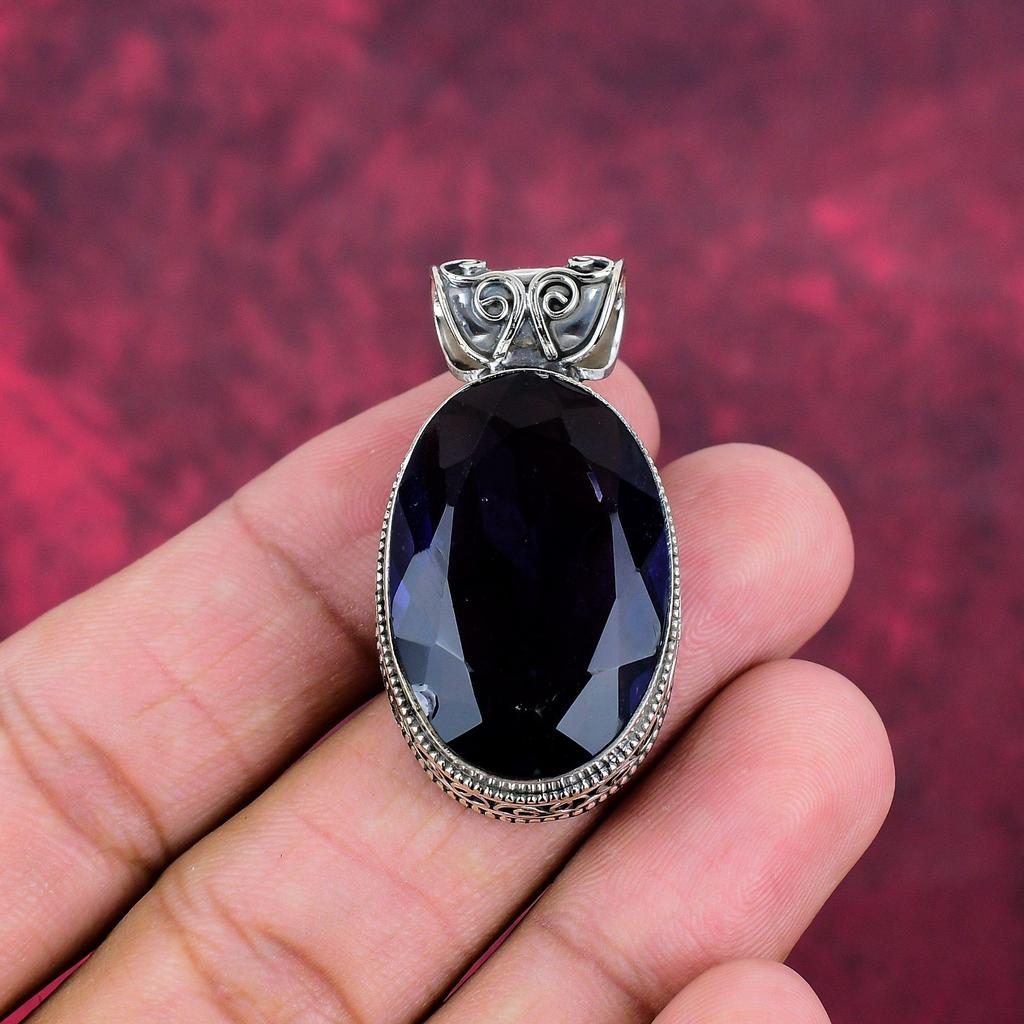 Amethyst Pendant Gemstone Jewelry, 925 Solid Sterling Silver Pendant, Gift For Women Handmade Pendant