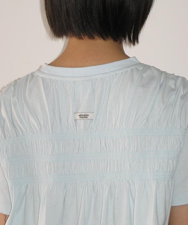 RONRON Smoked Flare T Shirt Soft Blue