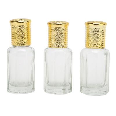 3 Stück Nachfüllbare Parfümflasche 10ml Goldener Deckel Transparentes Glas Nachfüllbarer Parfümbehälter für