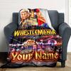 Wrestlemania Customize Text Blanket Cozy Customizable Blanket Durable Comfort Perfect for Nap Chair Living Room Office Four Seasons Multipurpose