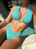 European & American Style 2024 Solid Color Halter Bikini - Hot-selling Swimsuit