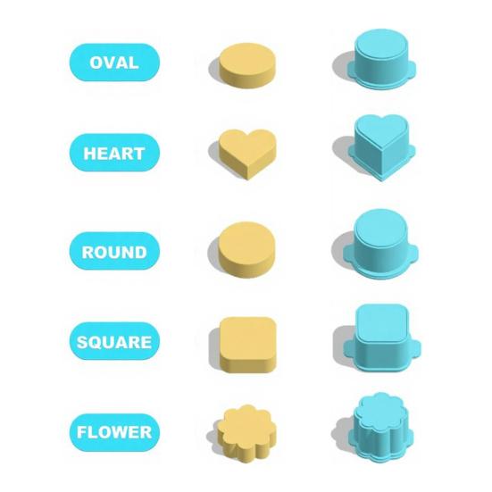 6/12Pcs Cake Pop Mold Set with Tray Heart Square Cloud Oval Round Shapes Cake Molds Food-Grade Plastic Baking Tool for Birthday Party